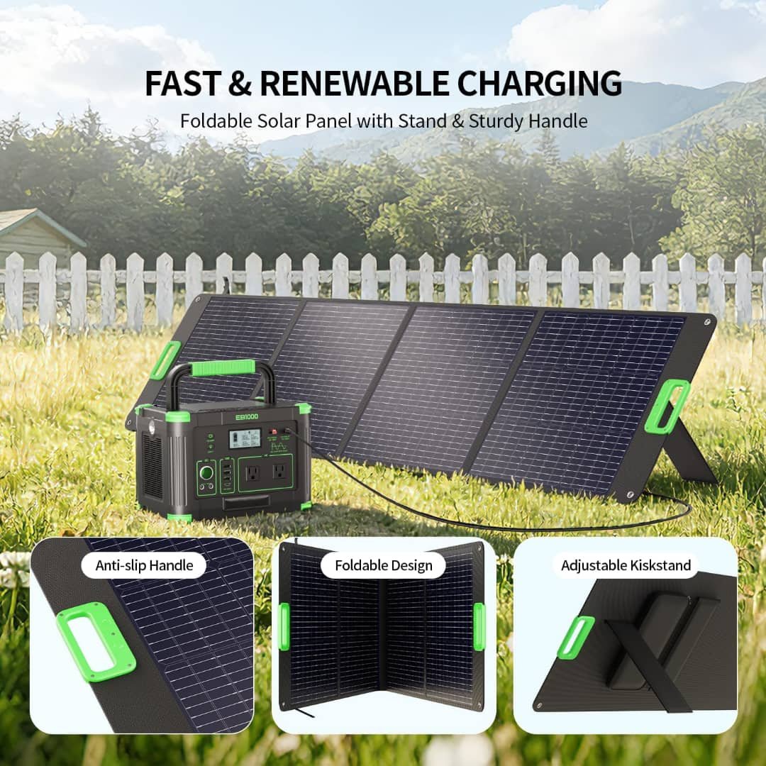 200W Portable Solar Panel for Power Station, Foldable Solar Charger