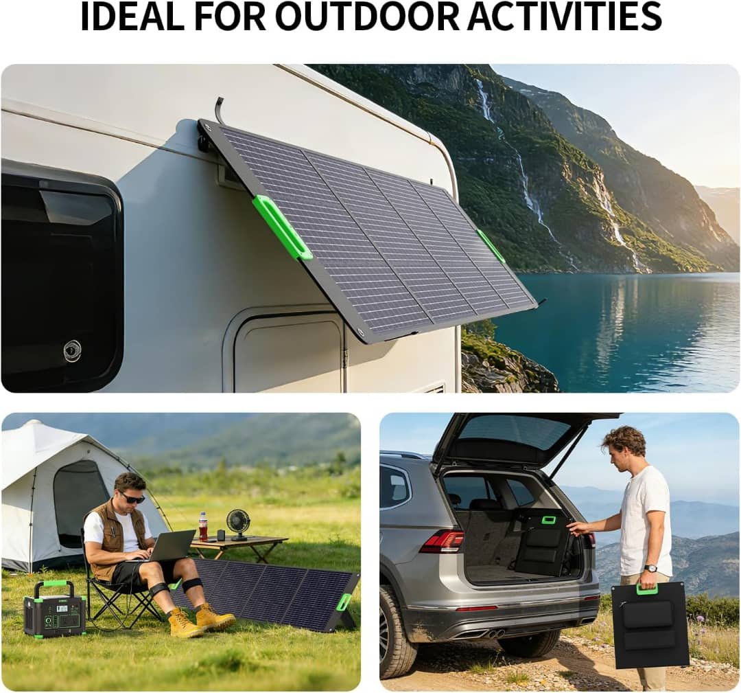 200W Portable Solar Panel for Power Station, Foldable Solar Charger