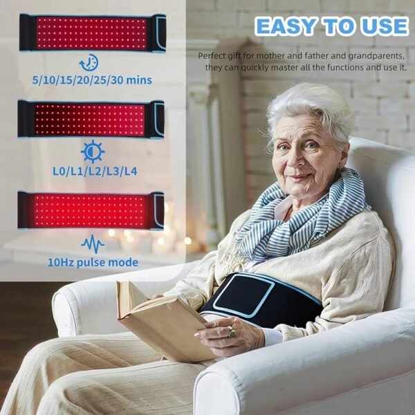 proheal red light therapy belt — infrared pain relief wrap for back, waist & muscle recovery